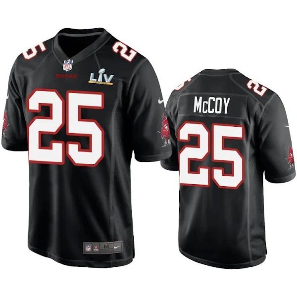 Men Tampa Bay Buccaneers #25 LeSean McCoy Nike Black Super Bowl LV Game NFL Jersey